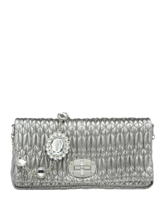 【MIU MIU】 CLOQUE NAPPA MINI BAG CRYSTAL CHAIN MIU MIU】 CLOQUE NAPPA MINI BAG CRYSTAL CHAIN (MiuMiu