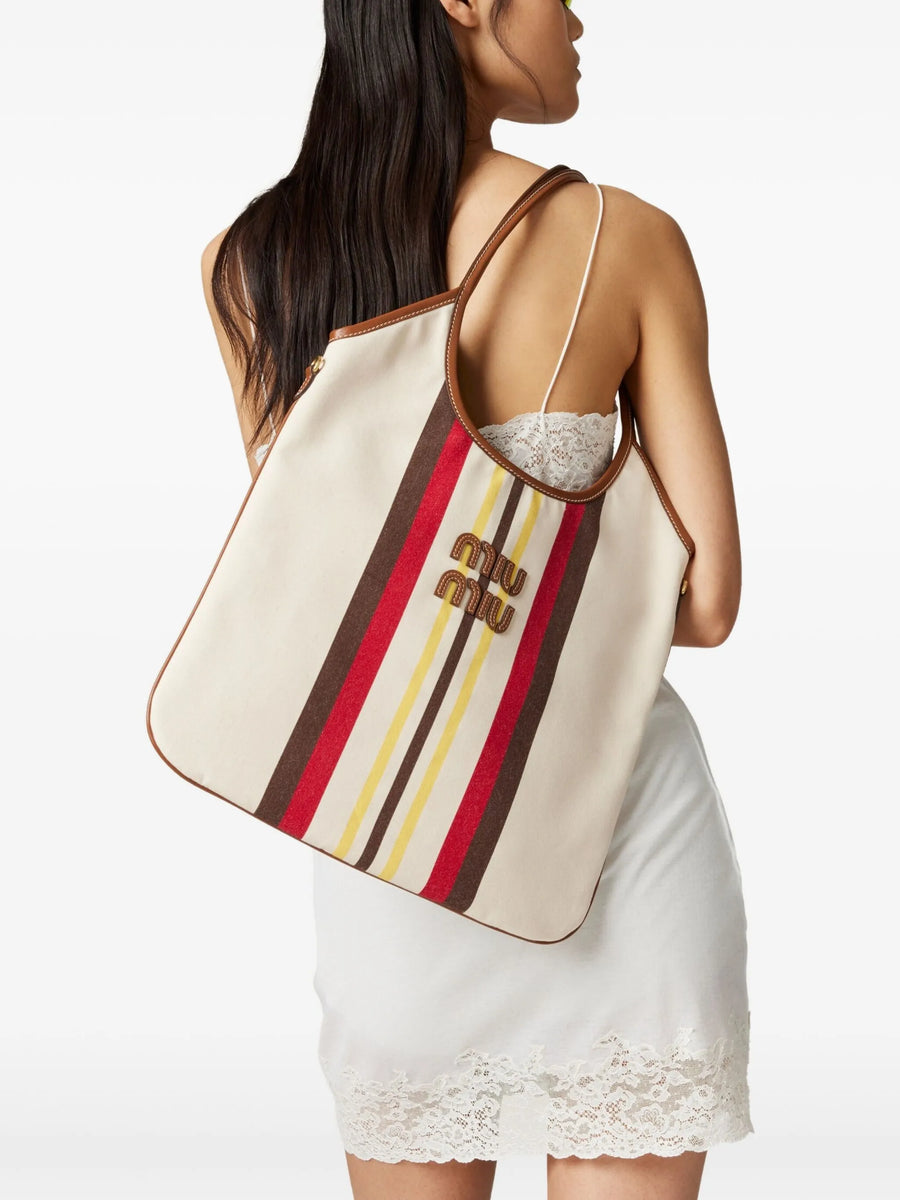 Miu Miu Ivy Canvas Striped Bag – More Luxury Club